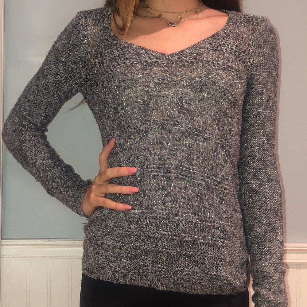 gray suede sweater